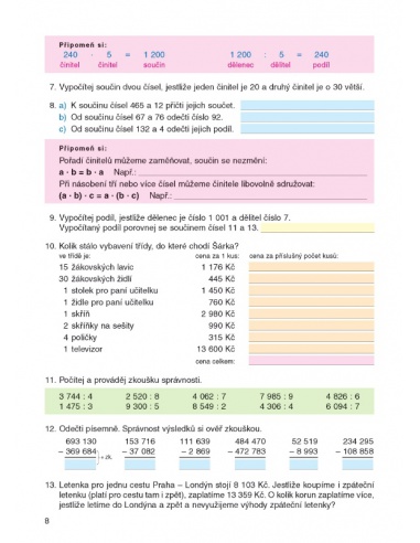 Matematika 4. ročník, 3. díl Alter - učebnice do školy