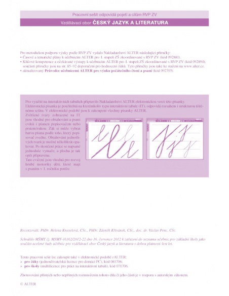 Písanka II - Písmena a číslice Alter - učebnice do školy Písanka II - Písmena a číslice Alter - učebnice do školy