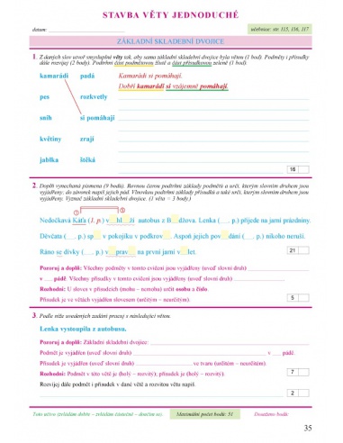 Pracovní sešit k Českému jazyku 4 - 2. 