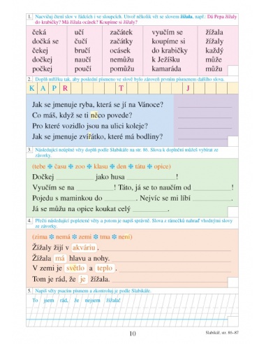 Pracovní sešit ke Slabikáři 2.  Pracovní sešit ke Slabikáři 2.