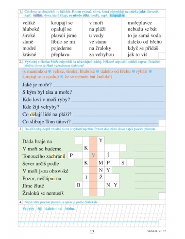 Pracovní sešit ke Slabikáři 2.  Pracovní sešit ke Slabikáři 2.