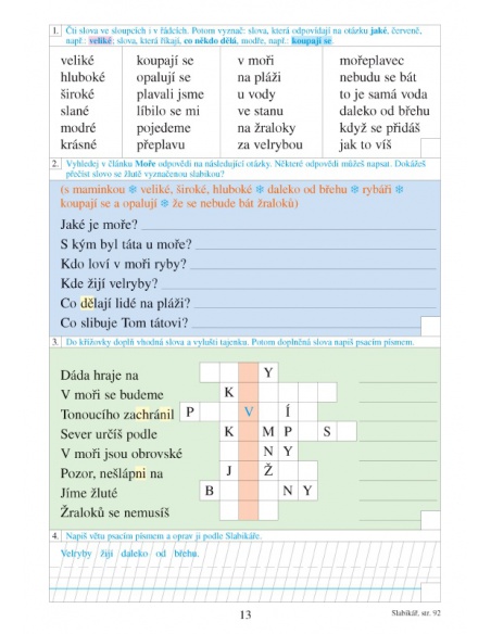 Pracovní sešit ke Slabikáři 2.  Pracovní sešit ke Slabikáři 2.