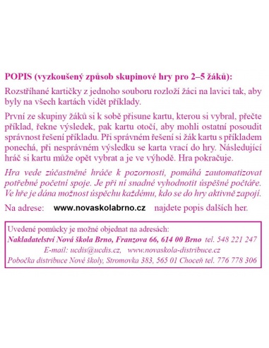 Sada kartiček M13 - Sčítání a odčítání desetinných čísel