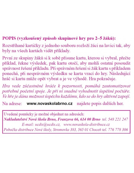 Sada kartiček M13 - Sčítání a odčítání desetinných čísel