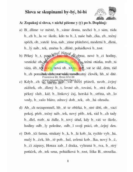 Vyjmenovaná slova Nová škola - učebnice do školy