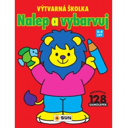Výtvarná školka - červená Nalep a vybarvuj  - učebnice do školy