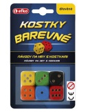 Barevné hrací kostky - dřevěné