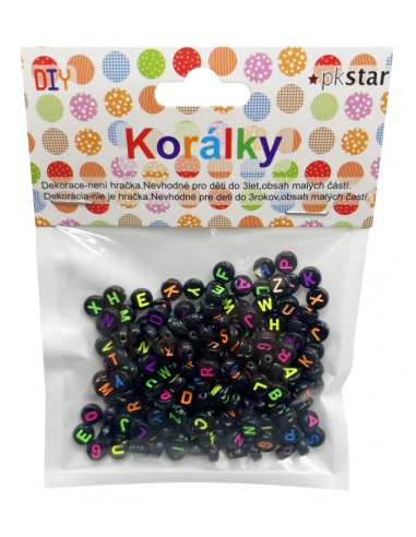 Korálky plastové abeceda  - učebnice do školy