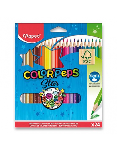 Pastelky Maped Color´Peps - 24 barev  - učebnice do školy