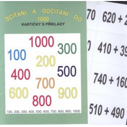 Sčítání a odčítání do 1000 - kartičky s příklady  - učebnice do