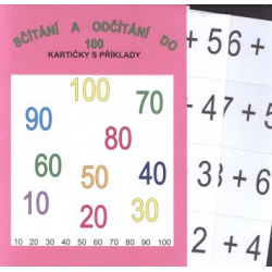 Sčítání a odčítání do 100 - kartičky s příklady  - učebnice do