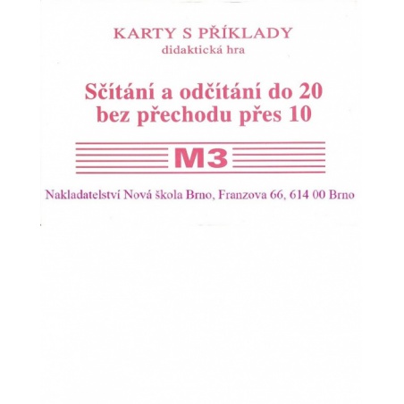 Sada kartiček M3 - Sčítání a odčítání do 20 bez přechodu přes Sada kartiček M3 - Sčítání a odčítání do 20 bez přechodu přes
