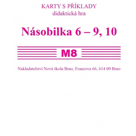 Sada kartiček M8, násobilka 6-9, 10  - učebnice do školy