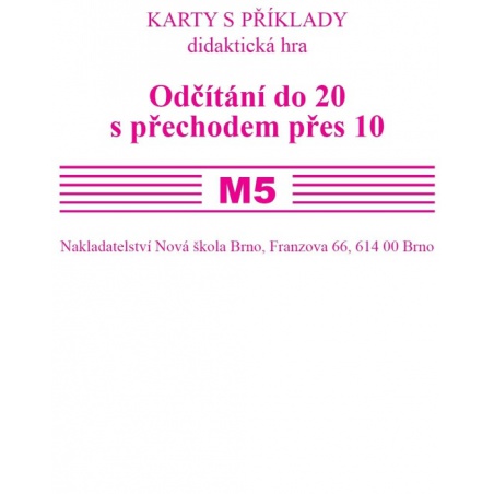 Sada kartiček M5 - Odčítání do 20 s přechodem přes 10  - Sada kartiček M5 - Odčítání do 20 s přechodem přes 10  -