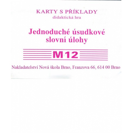 Sada kartiček M12 - Jednoduché úsudkové slovní úlohy  - Sada kartiček M12 - Jednoduché úsudkové slovní úlohy  -