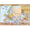 Politická a fyzická mapa Evropy včetně mapy Evropské unie.